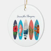 Kleurrijke Retro Surfboards Patroon Aangepaste naa Keramisch Ornament (Links)
