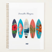 Kleurrijke Retro Surfboards Patroon Aangepaste naa Planner (Voorkant)