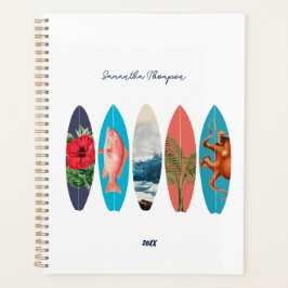 Kleurrijke Retro Surfboards Patroon Aangepaste naa Planner