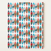 Kleurrijke Retro Surfboards Patroon Aangepaste naa Planner (Achterkant)