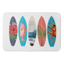 Kleurrijke Retro Surfboards Patroon Badmat