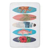 Kleurrijke Retro Surfboards Patroon Badmat (Voorkant Verticaal)