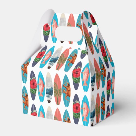 Kleurrijke Retro Surfboards Patroon Bedankdoosjes (Voorkant Zijde)