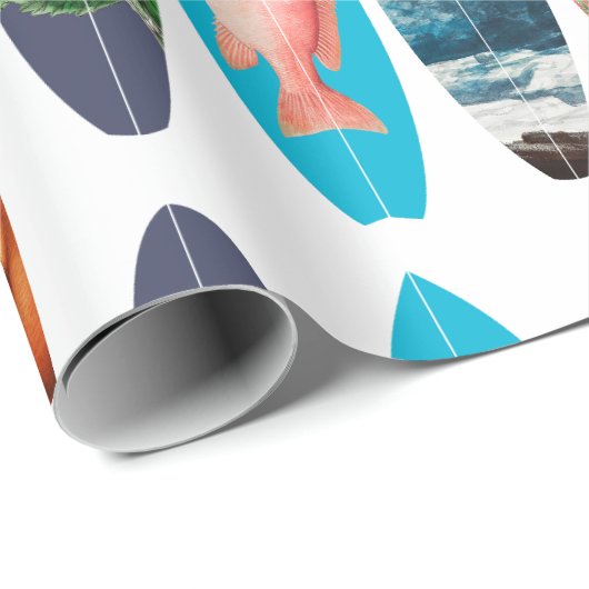 Kleurrijke Retro Surfboards Patroon Cadeaupapier (Rol Hoek)