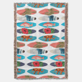 Kleurrijke Retro Surfboards Patroon Deken (Voorkant Verticaal)