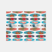 Kleurrijke Retro Surfboards Patroon Fleece Deken (Voorkant (Horizontaal))
