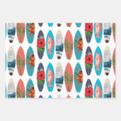 Kleurrijke Retro Surfboards Patroon Inpakpapier Vel (Voorkant 2)