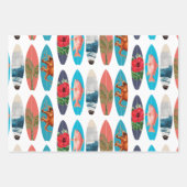 Kleurrijke Retro Surfboards Patroon Inpakpapier Vel (Voorkant)