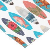 Kleurrijke Retro Surfboards Patroon Korte Tafelloper (Hoek)