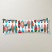 Kleurrijke Retro Surfboards Patroon Lichaamskussen (Achterkant)