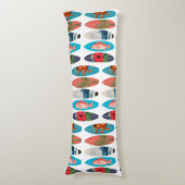 Kleurrijke Retro Surfboards Patroon Lichaamskussen (Voorkant Verticaal)