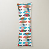 Kleurrijke Retro Surfboards Patroon Lichaamskussen (Achterkant (Verticaal))