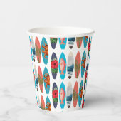 Kleurrijke Retro Surfboards Patroon Papieren Bekers (Achterkant)