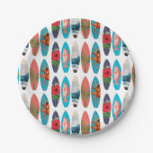 Kleurrijke Retro Surfboards Patroon Papieren Bordje (Voorkant)