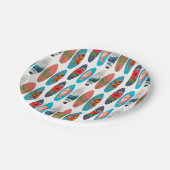 Kleurrijke Retro Surfboards Patroon Papieren Bordje (Gekanteld)