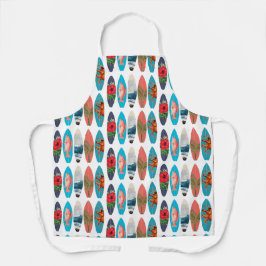 Kleurrijke Retro Surfboards Patroon Schort