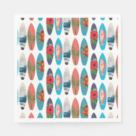 Kleurrijke Retro Surfboards Patroon Servet
