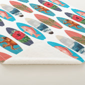 Kleurrijke Retro Surfboards Patroon Sherpa Deken (3/4)