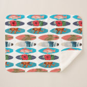 Kleurrijke Retro Surfboards Patroon Sherpa Deken (Voorkant (horizontaal))