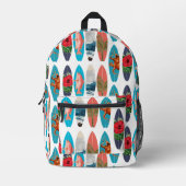 Kleurrijke Retro Surfboards Patroon Terug naar Sch Bedrukte Rugzak (Voorkant)