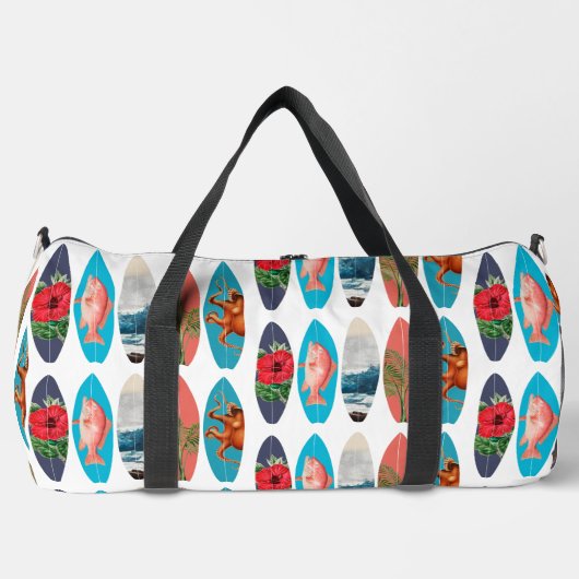 Kleurrijke Retro Surfboards Patroon Terug naar Sch Plunjezak (Voorkant)