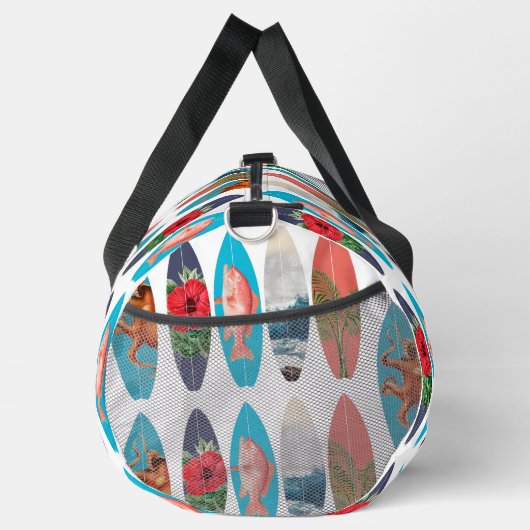 Kleurrijke Retro Surfboards Patroon Terug naar Sch Plunjezak (Rechts)