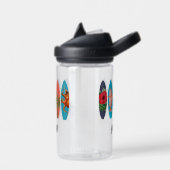 Kleurrijke Retro Surfboards Patroon Waterfles (Links)