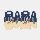 Kleurrijke retro surfplanken surft omhoog verjaard bedankdoosjes (Uitgevouwen)