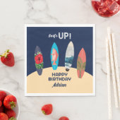 Kleurrijke retro surfplanken surft omhoog verjaard servet (Insitu)