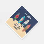 Kleurrijke retro surfplanken surft omhoog verjaard servet (Hoek)