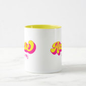 Kleurrijke Retro Tante Custom Name Mok (Midden)