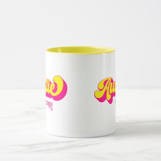 Kleurrijke Retro Tante Custom Name Mok (Midden)