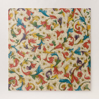 Kleurrijke Retro Tapestry Floral Ornament Legpuzzel