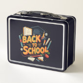 Kleurrijke Retro "Terug naar School" Cartoon Illus (Achterkant)
