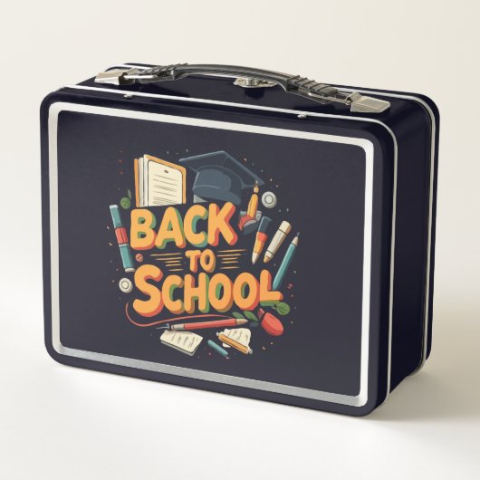 Kleurrijke Retro "Terug naar School" Cartoon Illus (Achterkant)