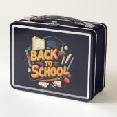 Kleurrijke Retro "Terug naar School" Cartoon Illus (Voorkant)