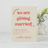 Kleurrijke retro thema bewaart de datum kaart (Staand voorkant)