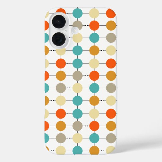 Kleurrijke Retro Throwback Circles op zwart raster Case-Mate iPhone Case (Achterkant)