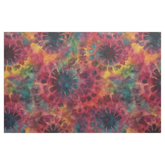 Kleurrijke Retro Tie-Dye Stof (Yard (91,4 cm))