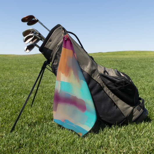 Kleurrijke retro toonmix  golfhanddoek (Groen)