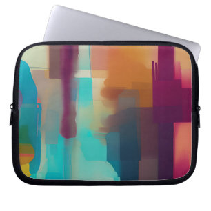 Kleurrijke retro toonmix  laptop sleeve