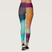 Kleurrijke retro toonmix  leggings (Achterkant)