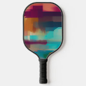 Kleurrijke retro toonmix pickleball paddle (Voorkant)
