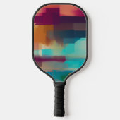 Kleurrijke retro toonmix pickleball paddle (Achterkant)