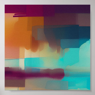 Kleurrijke retro toonmix poster