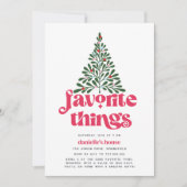 Kleurrijke Retro Tree Vakantie Favoriete Dingen Fe Kaart (Voorkant)