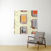 Kleurrijke retro-tv,  dessin wandkleed (In Situ (horizontaal))