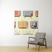 Kleurrijke retro-tv,  dessin wandkleed (In situ)