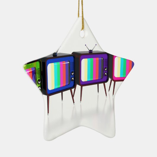 Kleurrijke retro-tv's keramisch ornament (Rechts)