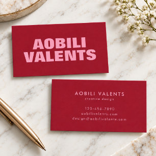 Kleurrijke Retro Typografie Creatieve Rood Roze Visitekaartje
